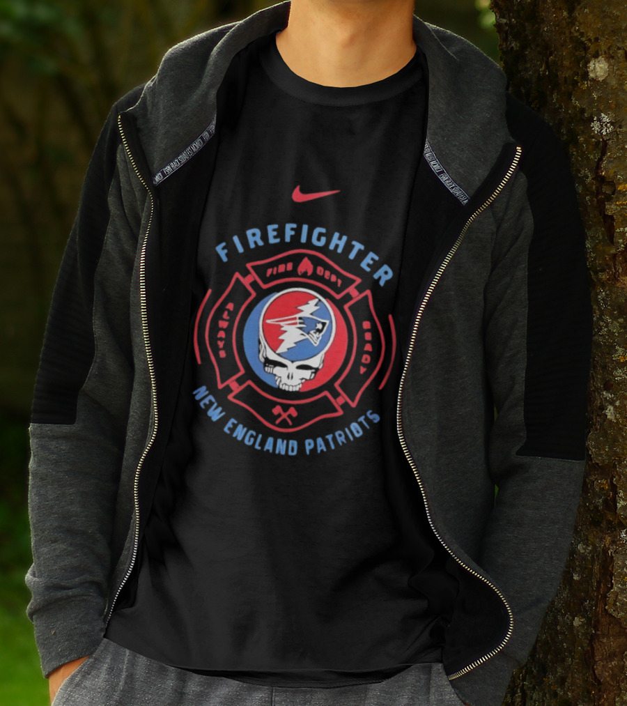 Nike Firefighter New England Patriots Grateful Dead T-Shirt