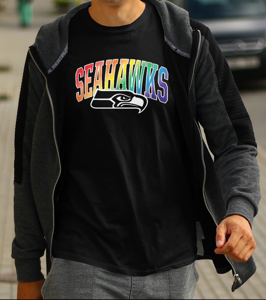 Seattle Seahawks Rainbow Pride LGBTQ Support T-Shirt