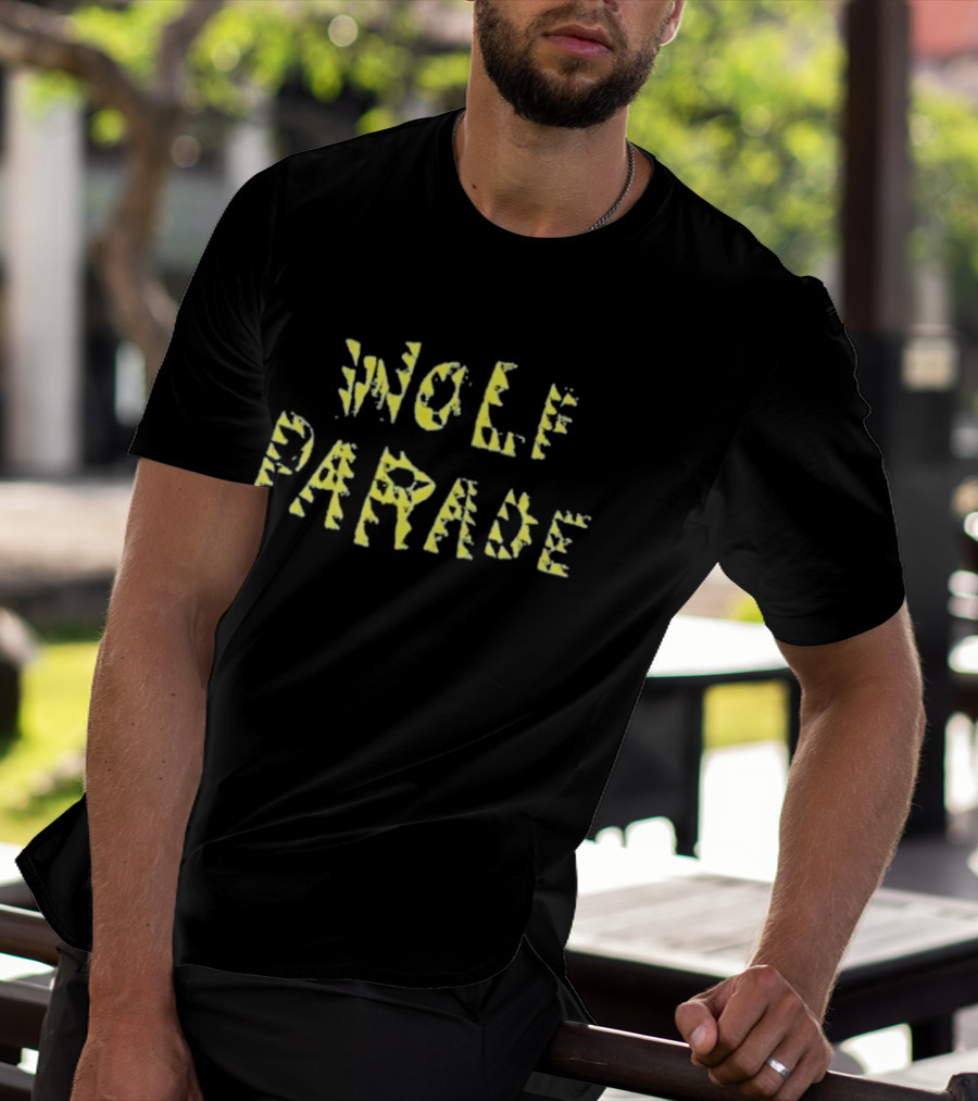 Wolf Parade Typeface Reissue Yellow Jagged Lettering T-Shirt
