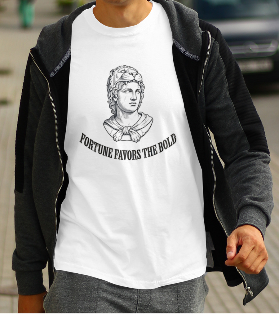 Alexander The Great Fortune Favors The Bold Statue T-Shirt