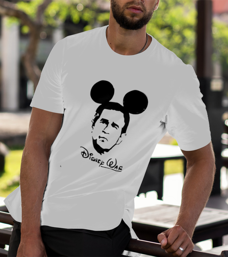 Disney War U.S. President George W. Bush Mickey Mouse Ears T-Shirt