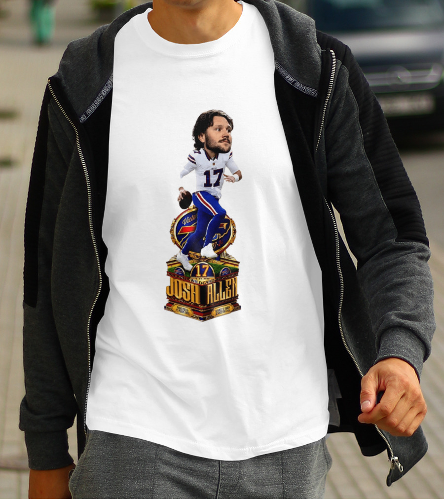 Josh Allen Buffalo Bills Victory 17 Wild Card Gamebreaker Caricature T-Shirt