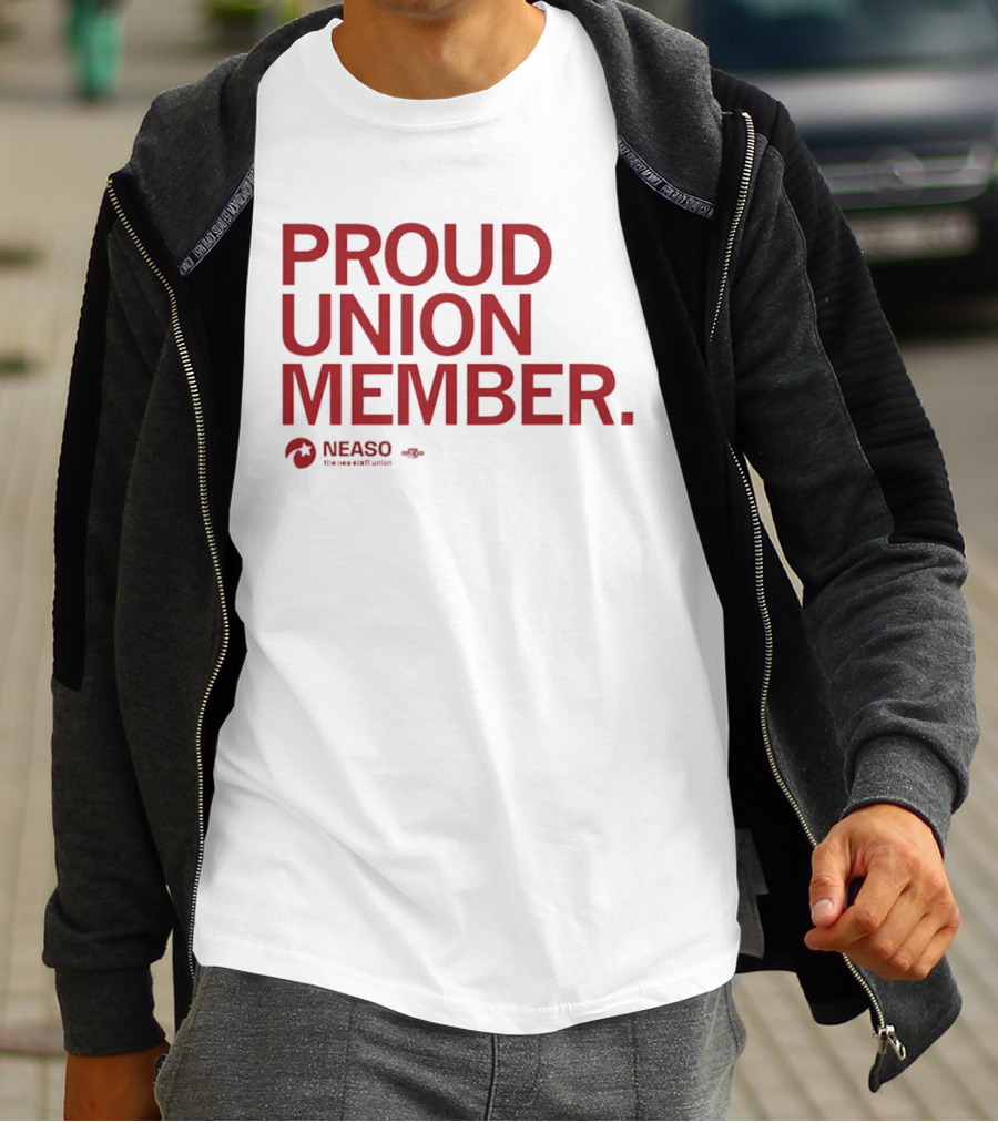NEASO Proud Union Member Red Text With Union T-Shirt