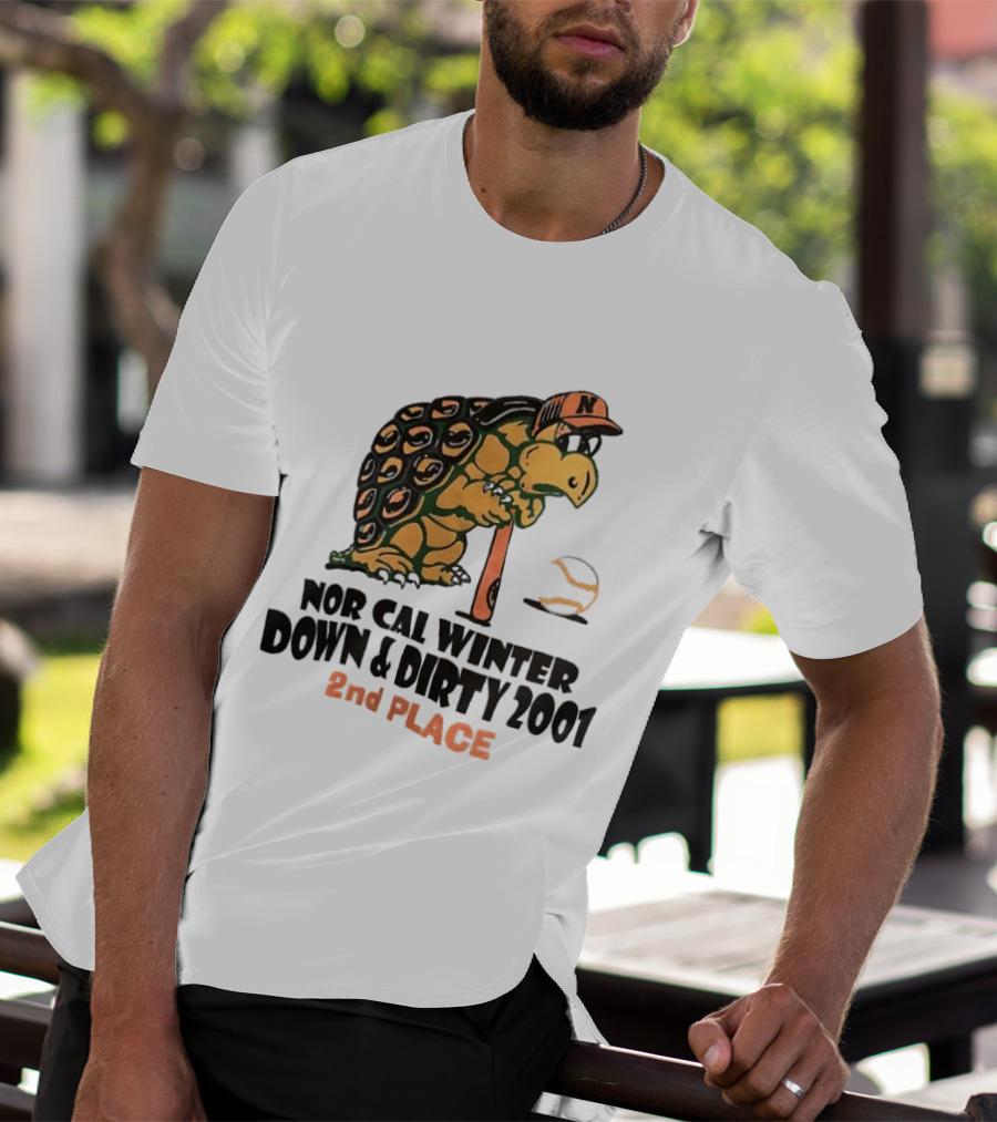 Nor Cal Winter Down And Dirty 2001 2nd Place Turtle Bat And Ball T-Shirt