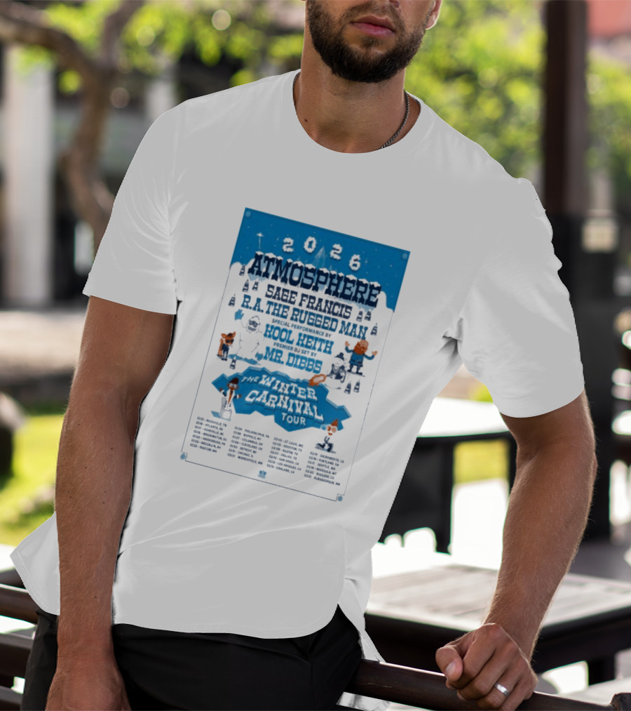 Atmosphere Winter Carnival Tour 2026 Featuring Sa Roc DJ Keezy Mr Dibbs T-Shirt