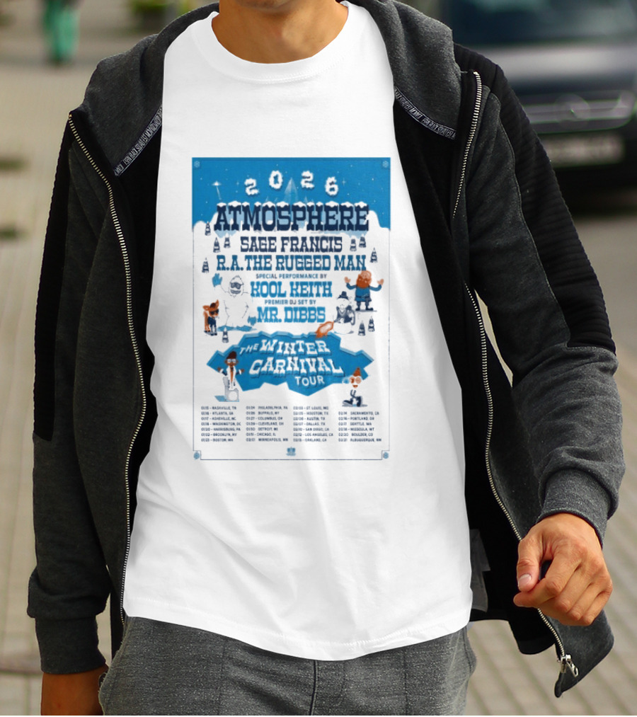 Atmosphere Winter Carnival Tour 2026 Featuring Sa Roc DJ Keezy Mr Dibbs T-Shirt