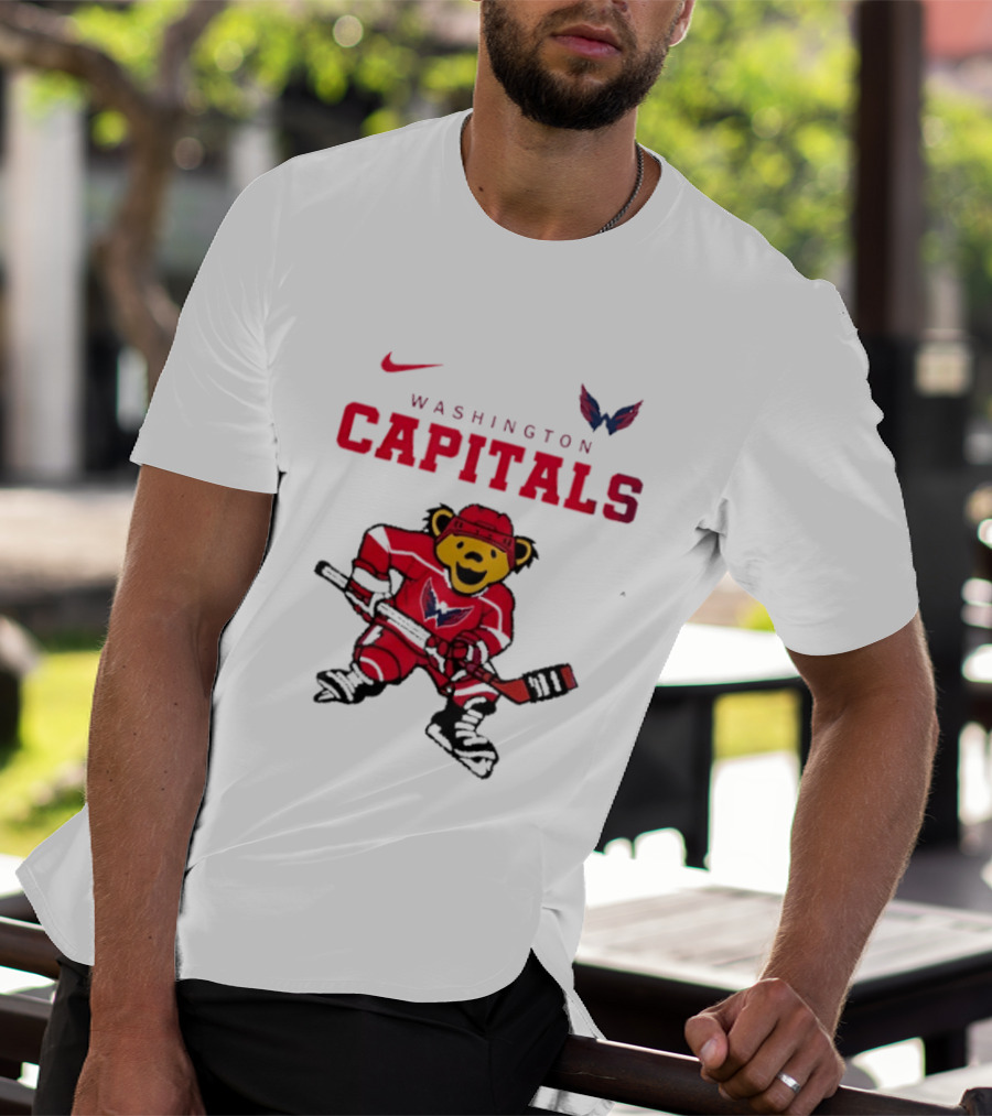 Washington Capitals Grateful Dead Deadhead Bear Hockey Nike Collaboration T-Shirt