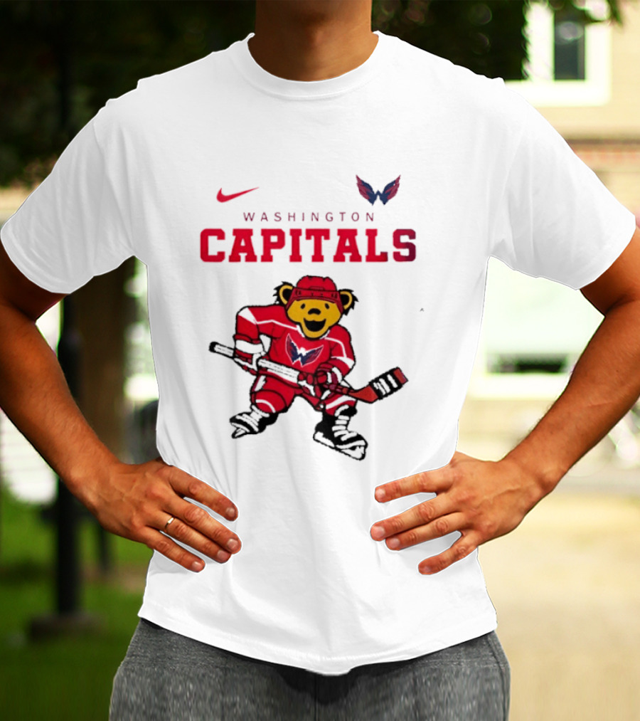 Washington Capitals Grateful Dead Deadhead Bear Hockey Nike Collaboration T-Shirt