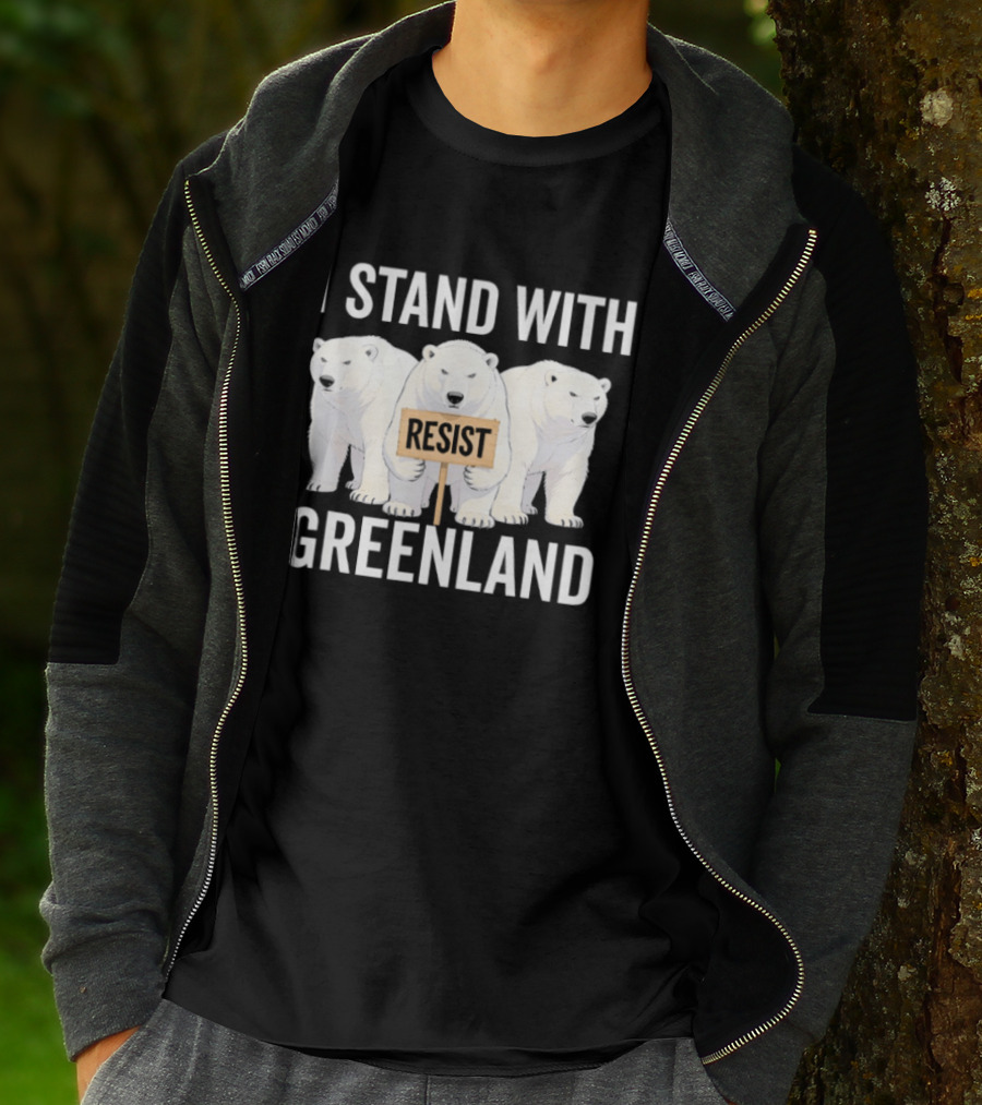 I Stand With Greenland Resist Polar Bear Climate Protest T-Shirt