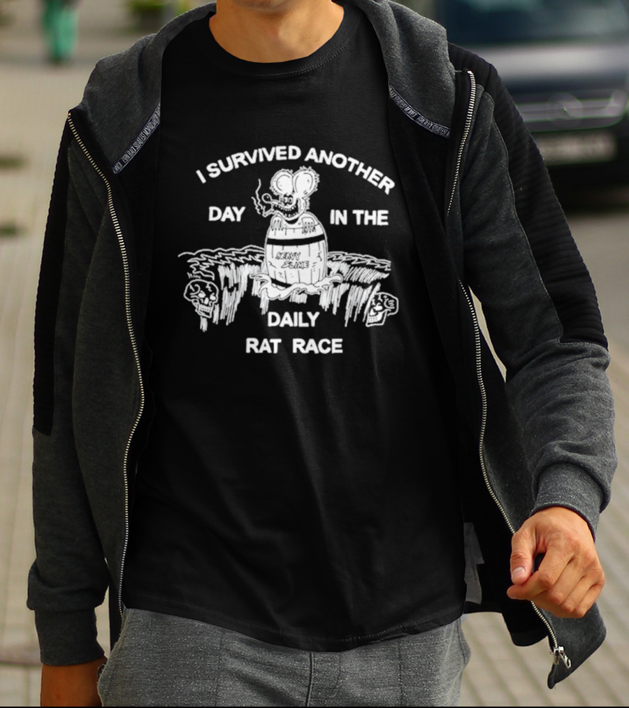 I Survived Another Day In The Daily Rat Race Smoking Rat Rugged Terrain T-Shirt