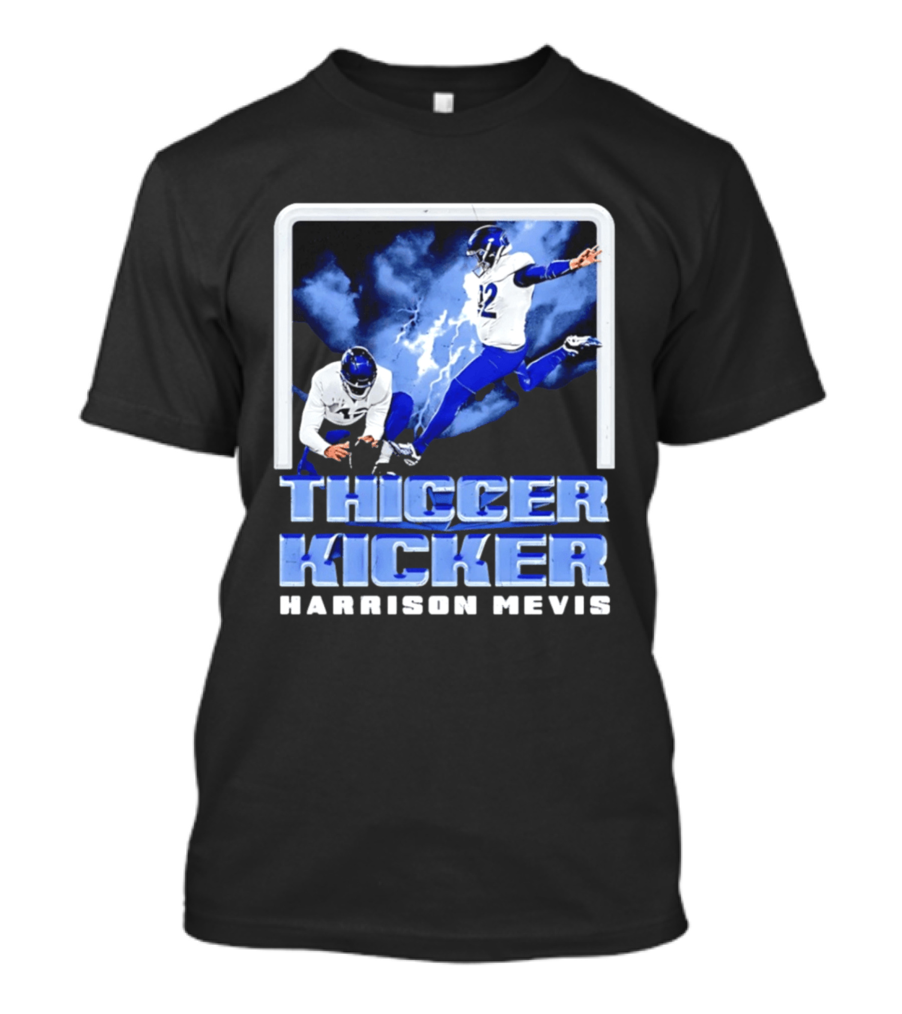 Harrison Mevis Thiccer Kicker Lightning Football Action T-Shirt