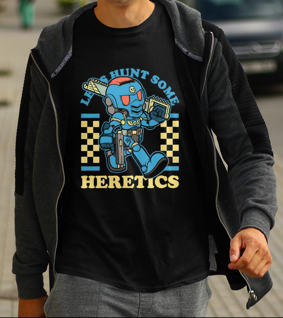 Let's Hunt Some Heretics Marine Blue Armor T-Shirt