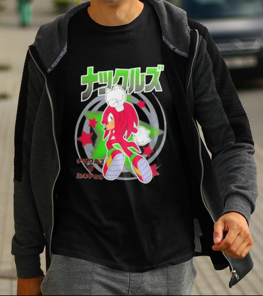 Knuckles The Hedgehog Japanese Star T-Shirt