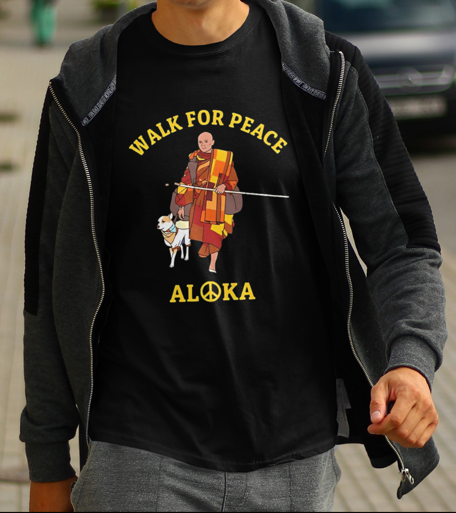 Walk For Peace Monk With Aloka And Dog T-Shirt