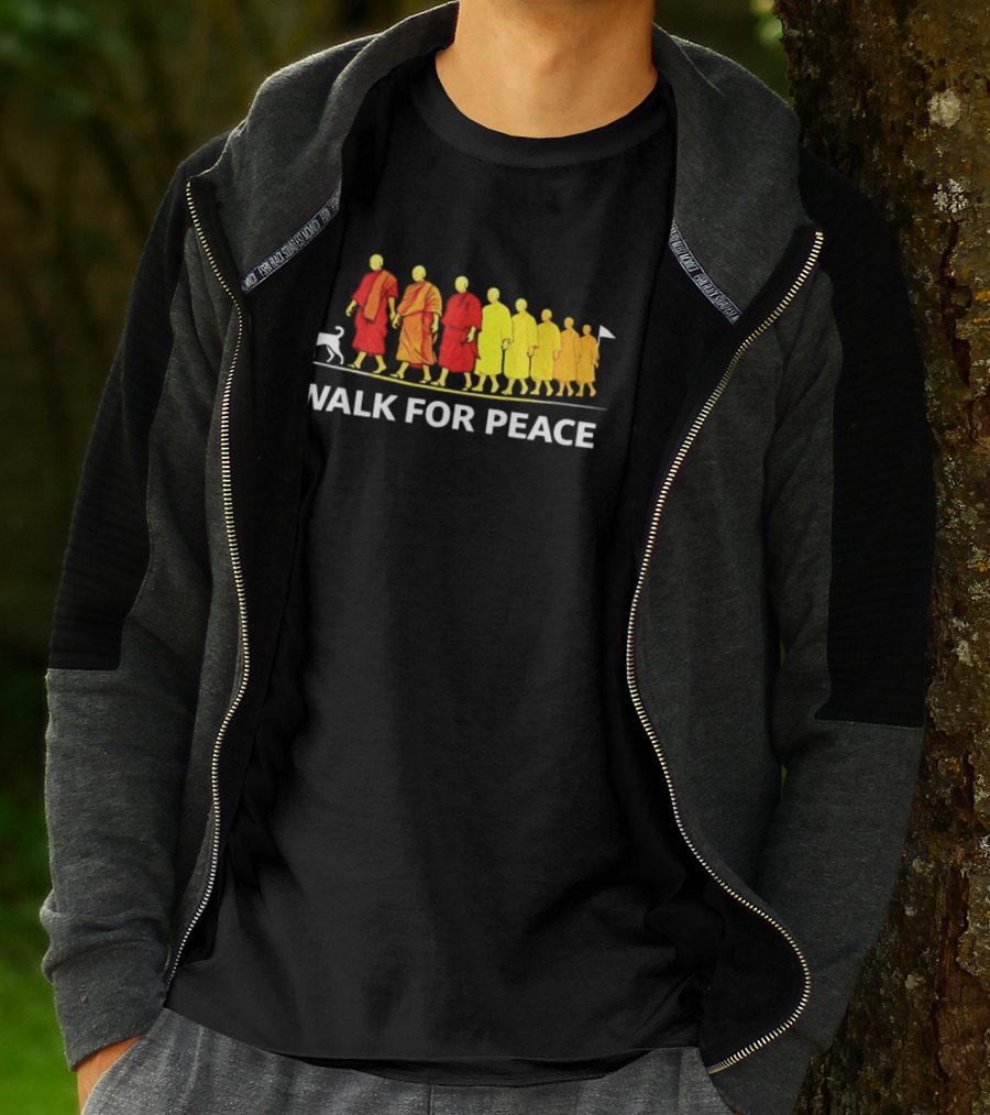 Walk For Peace Of Dog And Monks Pilgrimage Iconic Procession T-Shirt