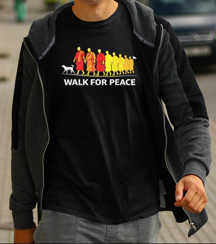 Walk For Peace Of Dog And Monks Pilgrimage Iconic Procession T-Shirt