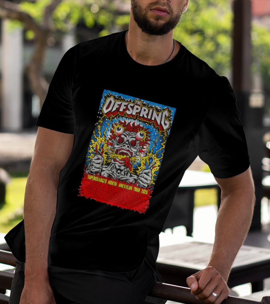 The Offspring Supercharged North American Tour 2026 Concert Dates And Venues T-Shirt