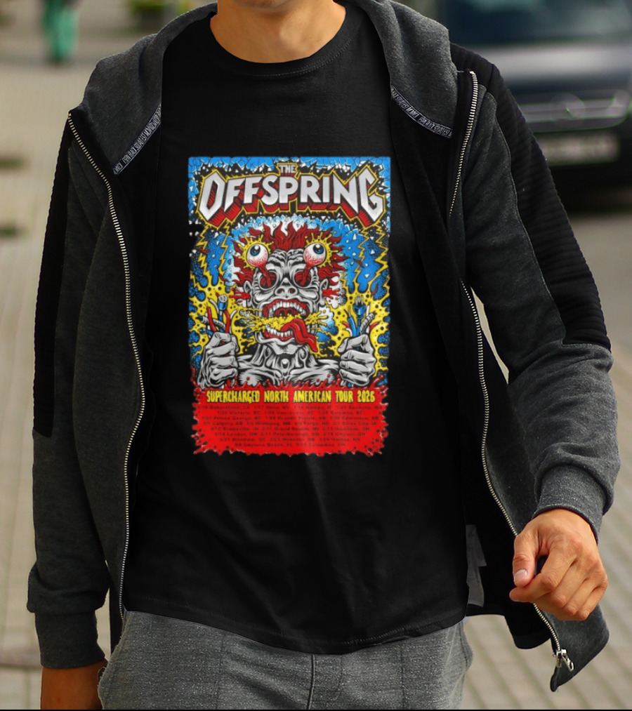 The Offspring Supercharged North American Tour 2026 Concert Dates And Venues T-Shirt
