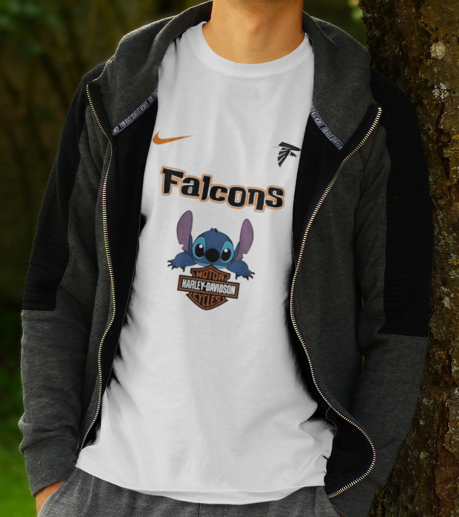 Atlanta Falcons Stitch Motocycle Cycles Football Nike T-Shirt