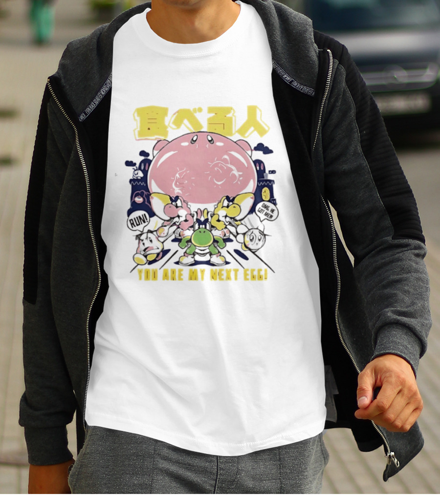 Compulsive Eaters You Are My Next Egg Japanese Text Retro Gaming T-Shirt