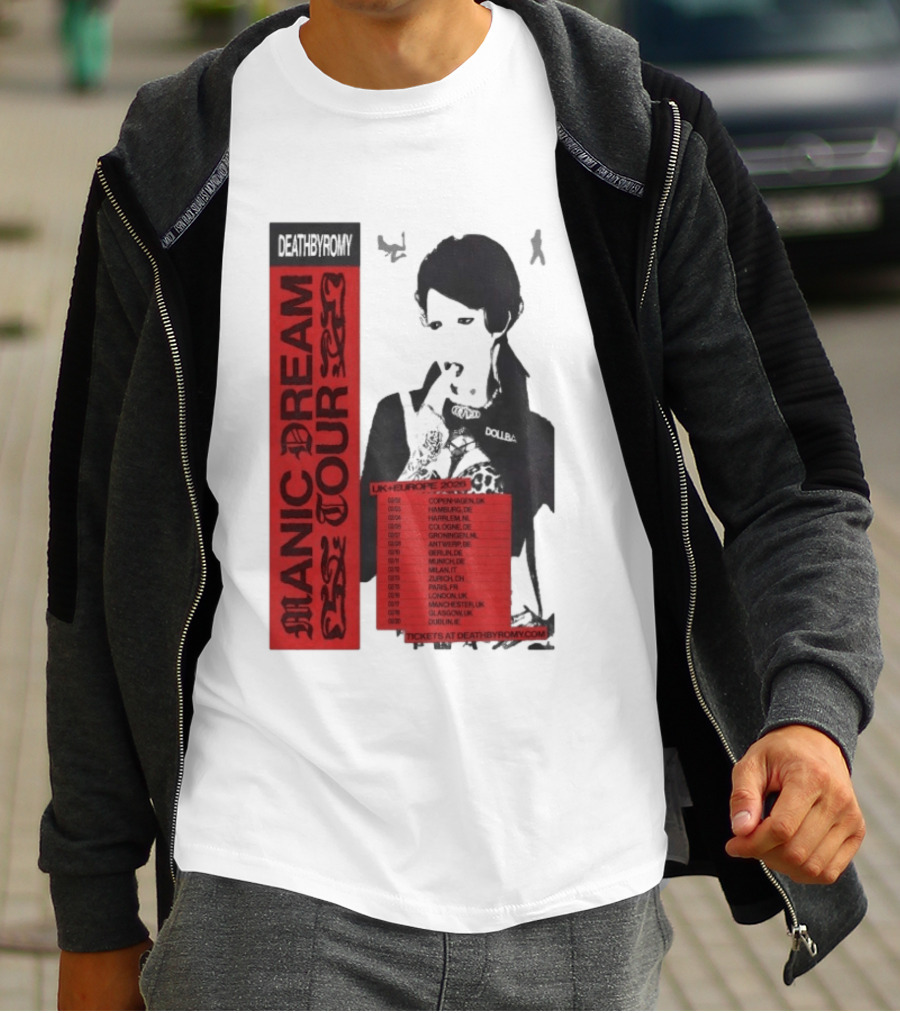 Deathbyromy Manic Dream Tour 2026 UK Europe Concert Dates T-Shirt
