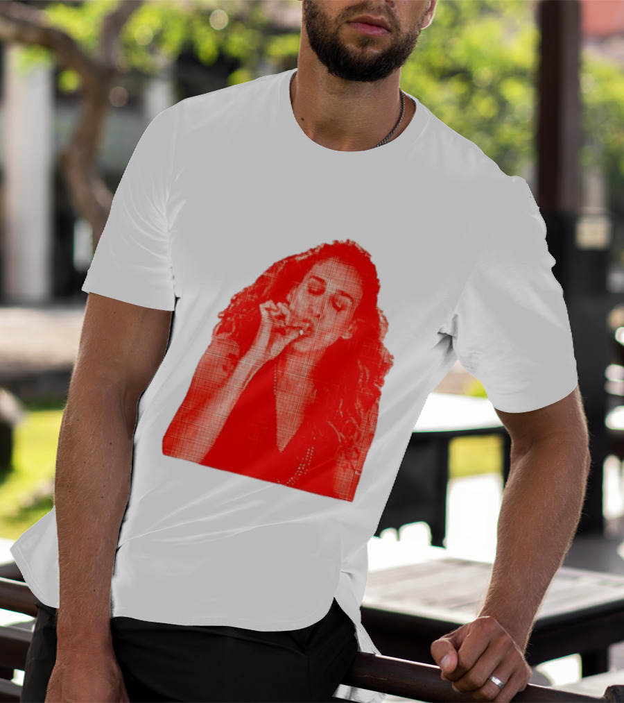 Lit Carrie Smoking Scene Red Artistic T-Shirt