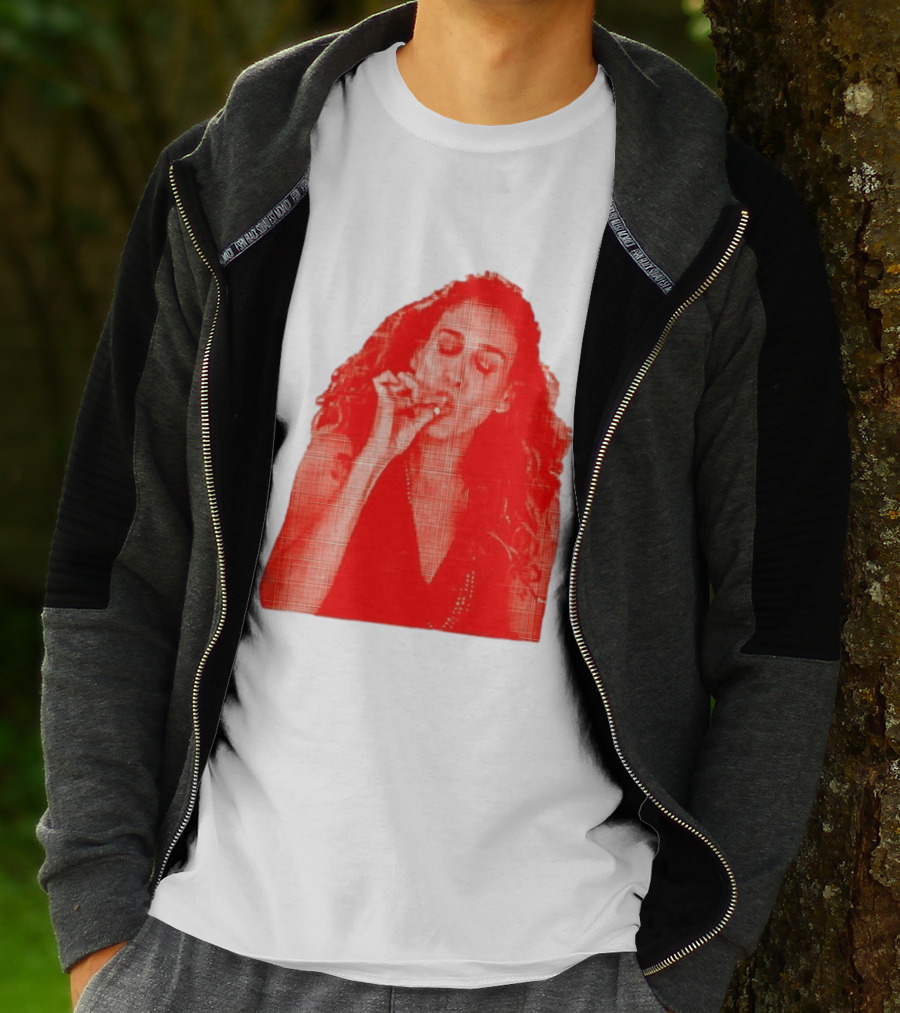 Lit Carrie Smoking Scene Red Artistic T-Shirt