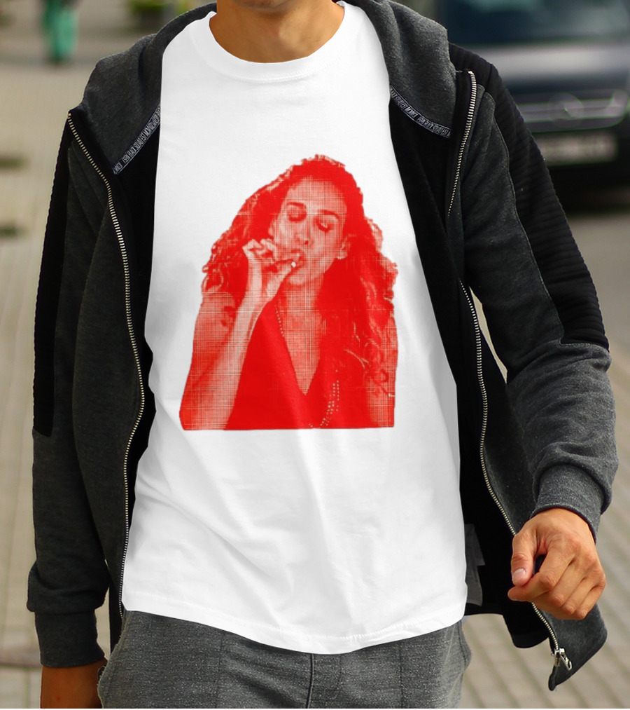 Lit Carrie Smoking Scene Red Artistic T-Shirt