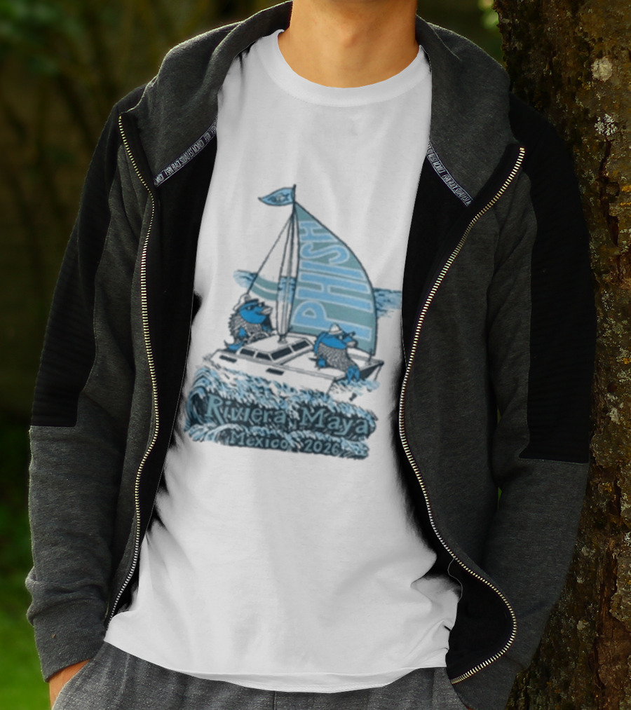 Phish Riviera Maya Mexico 2026 Pollock Waves Ship Fish T-Shirt