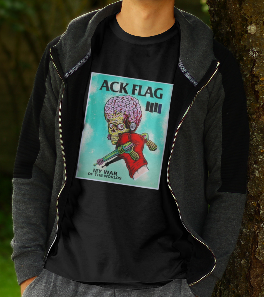Ack Flag Martian Warrior My War Of The Worlds Retro Sci Fi T-Shirt