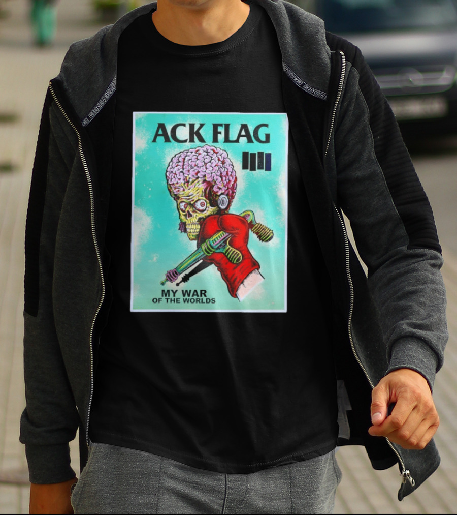 Ack Flag Martian Warrior My War Of The Worlds Retro Sci Fi T-Shirt