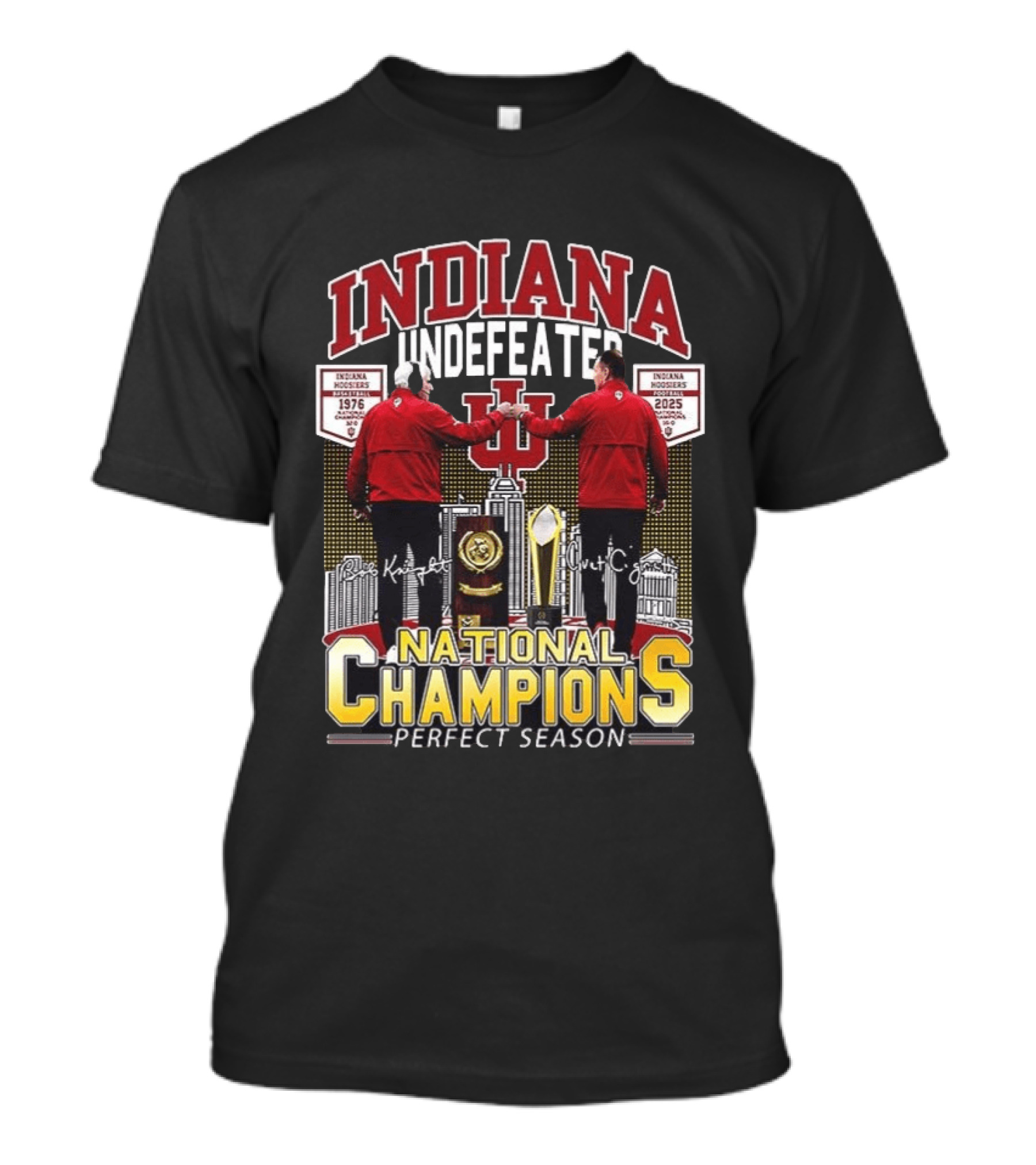 Indiana Hoosiers Undefeated Perfect Season National Champions 1976 2025 Basketball History T-Shirt