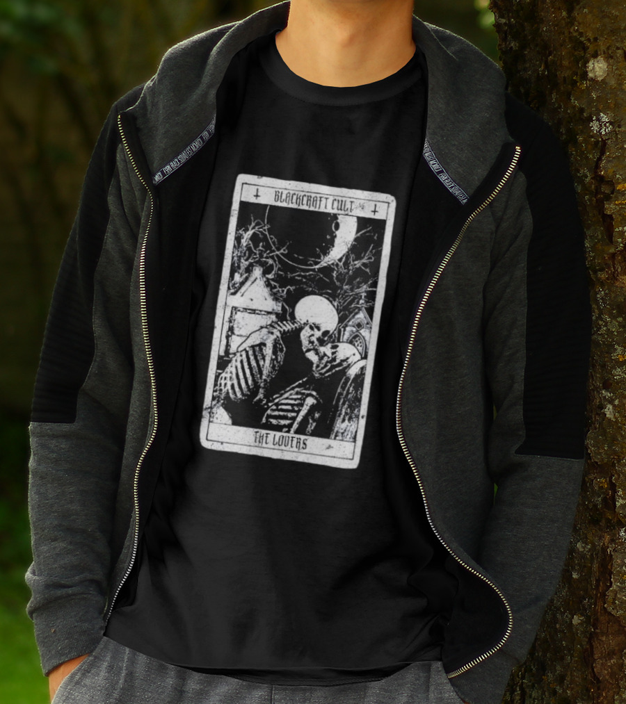 Blackcraft Cult The Lovers Tarot Skeleton Moonlit Gothic Scene T-Shirt