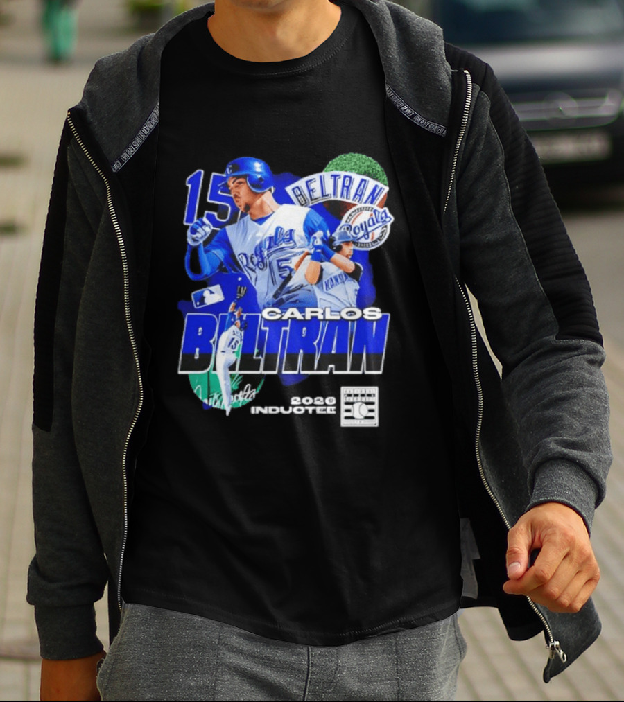 Kansas City Royals Carlos Beltran 15 Hall Of Fame Inducted 2026 T-Shirt