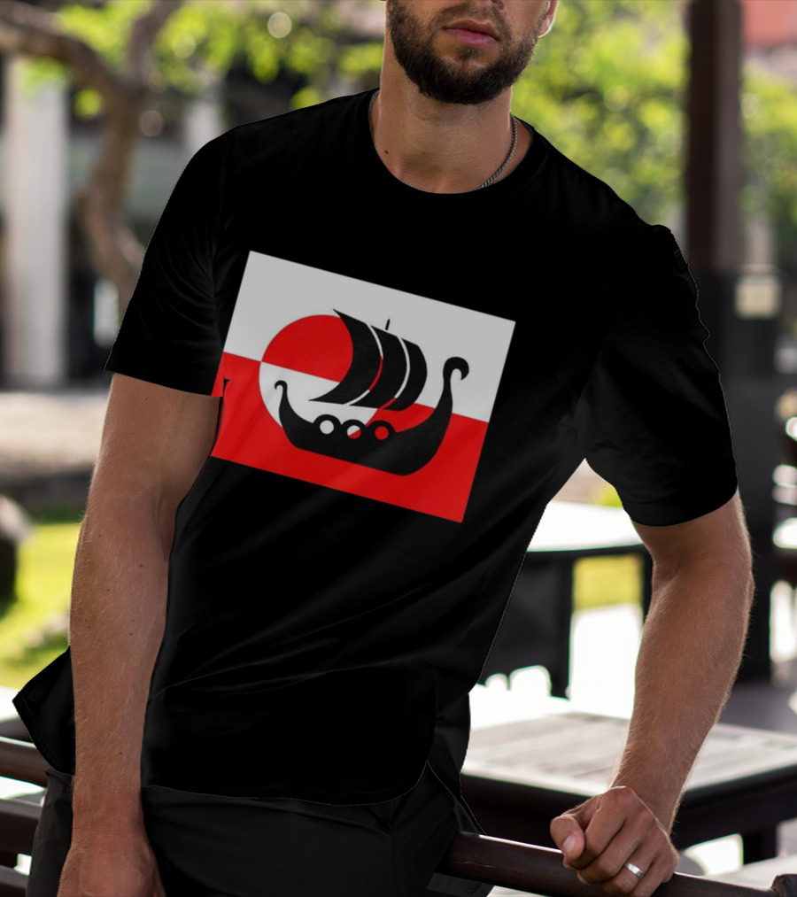 Denmark Greenland Flag Not For Sale Support Danish Viking Warship T-Shirt
