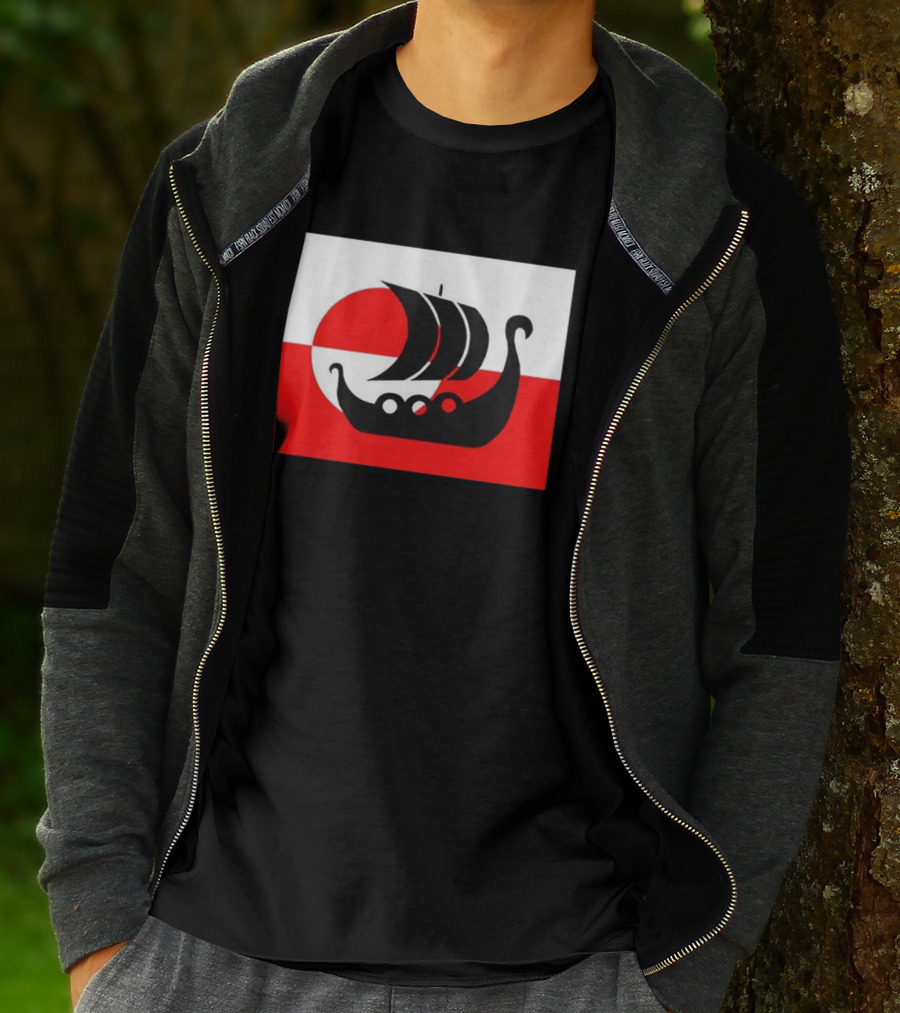 Denmark Greenland Flag Not For Sale Support Danish Viking Warship T-Shirt