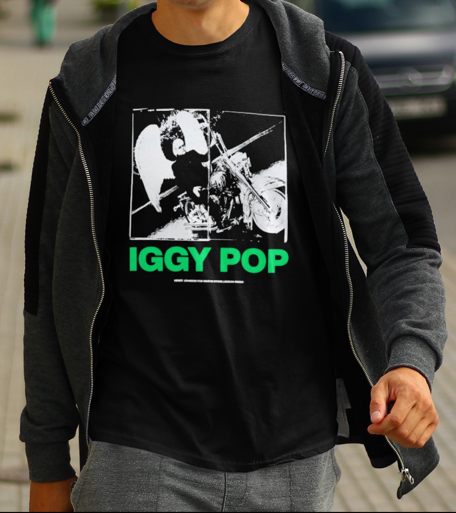 Waste! X Henry Johnson Iggy Pop Motor Wings Motorcycle Duo T-Shirt