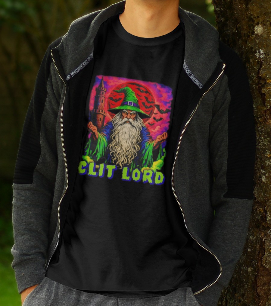 Clit Lord Wizard With Castle And Bats T-Shirt