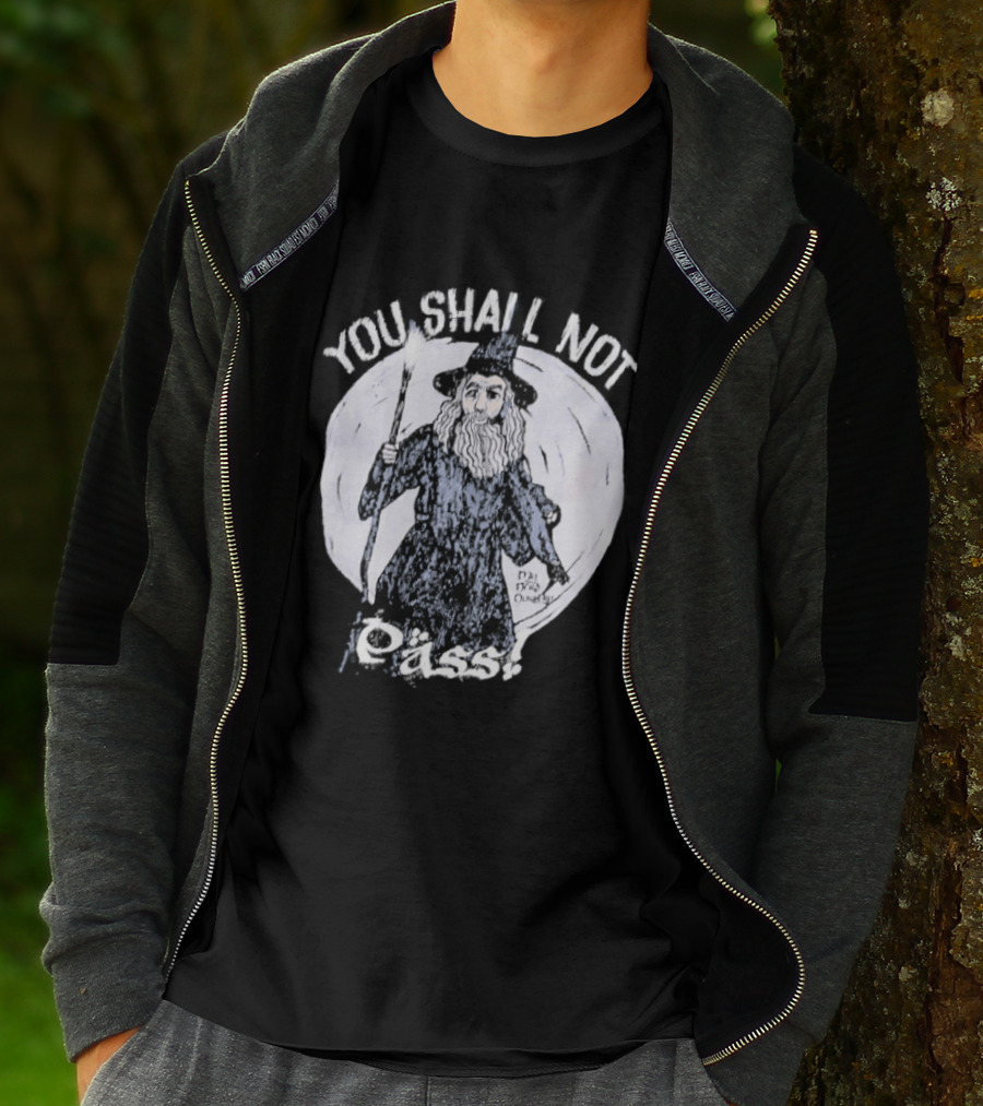 You Shall Not Pass Wizard Gandalf Blocking Pose T-Shirt