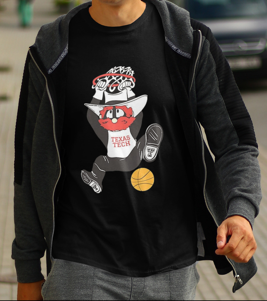 Texas Tech Raider Red Basketball Jammin Both Ways T-Shirt