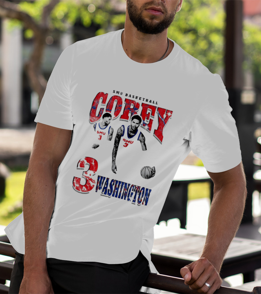 SMU Basketball Corey Washington 3 T-Shirt