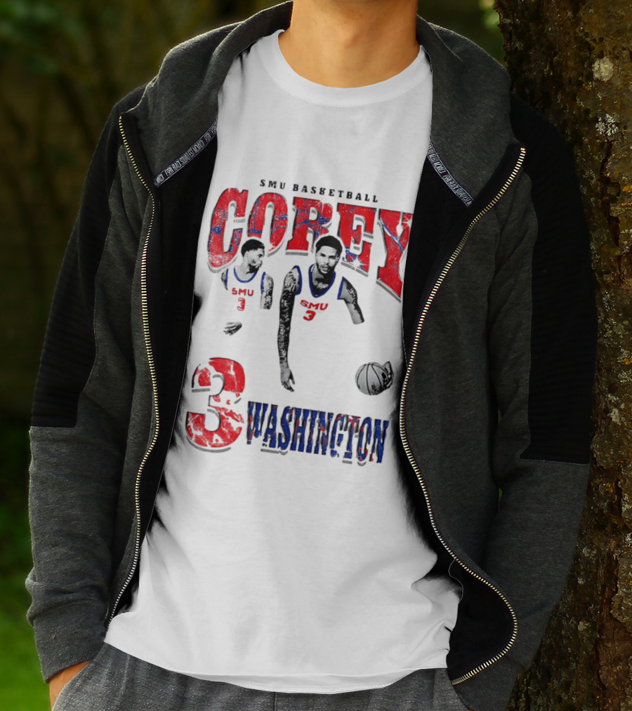 SMU Basketball Corey Washington 3 T-Shirt