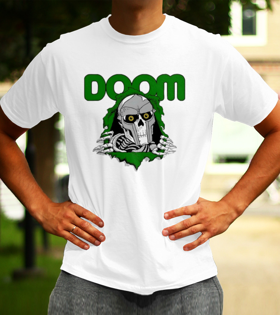 DOOM Skeleton Mask And Bones T-Shirt