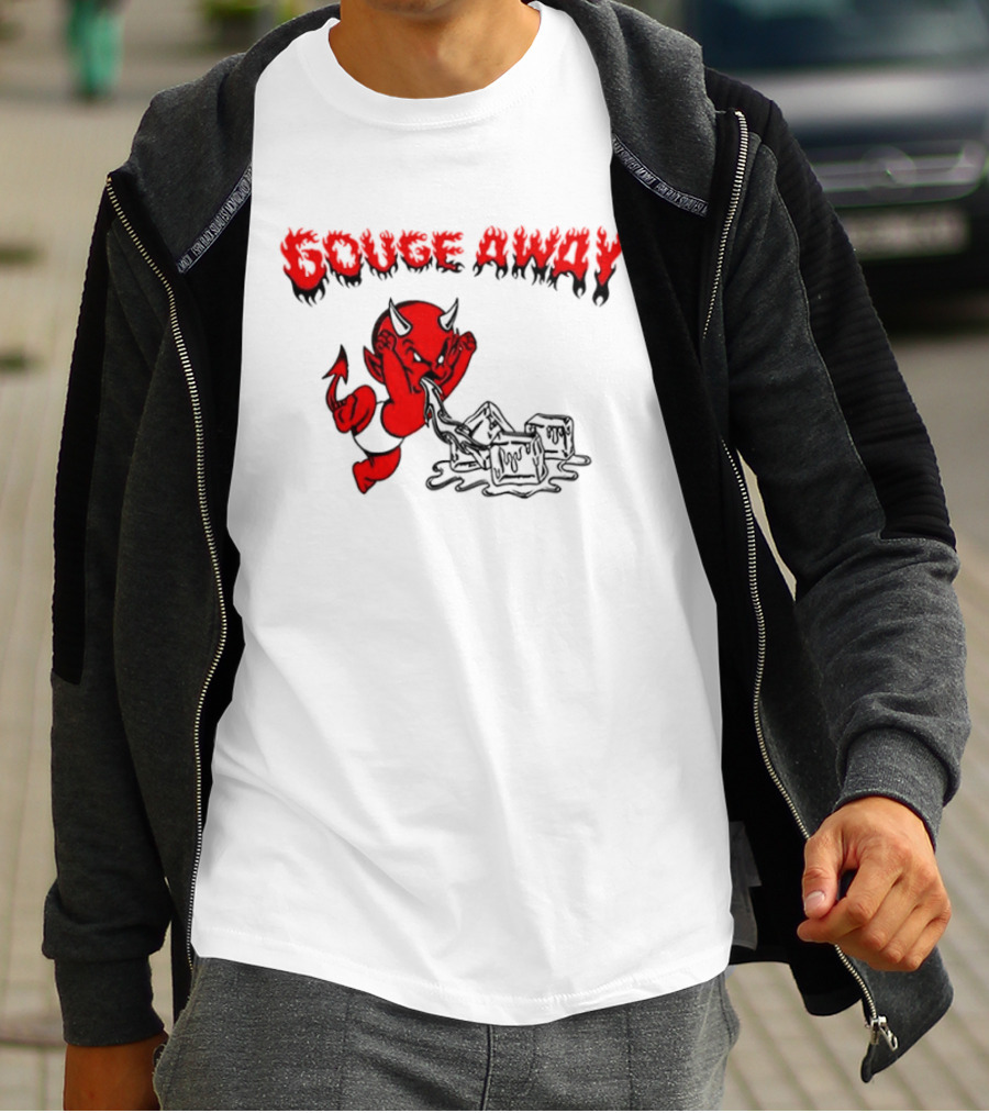Gouge Away Red Devil Smashing Ice Cubes T-Shirt