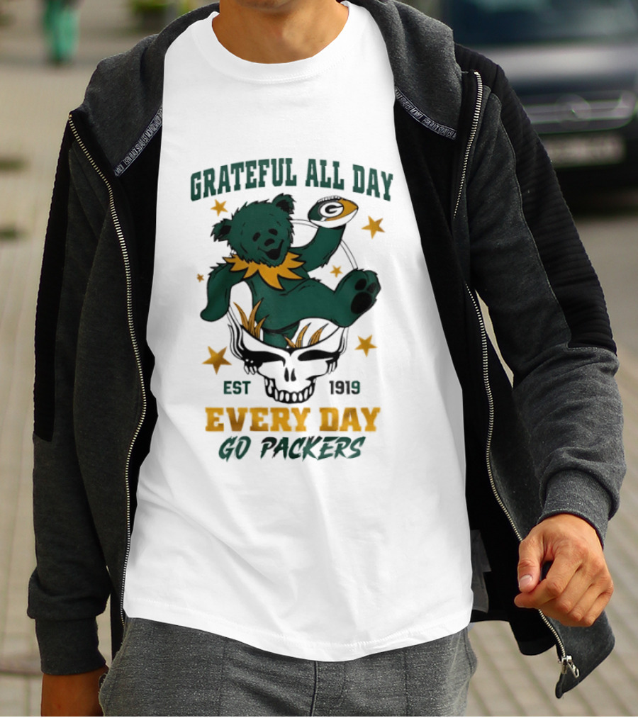 Grateful All Day Every Day Go Packers Est 1919 T-Shirt