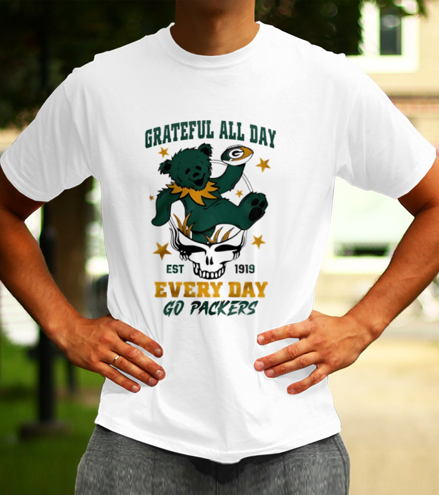 Grateful All Day Every Day Go Packers Est 1919 T-Shirt