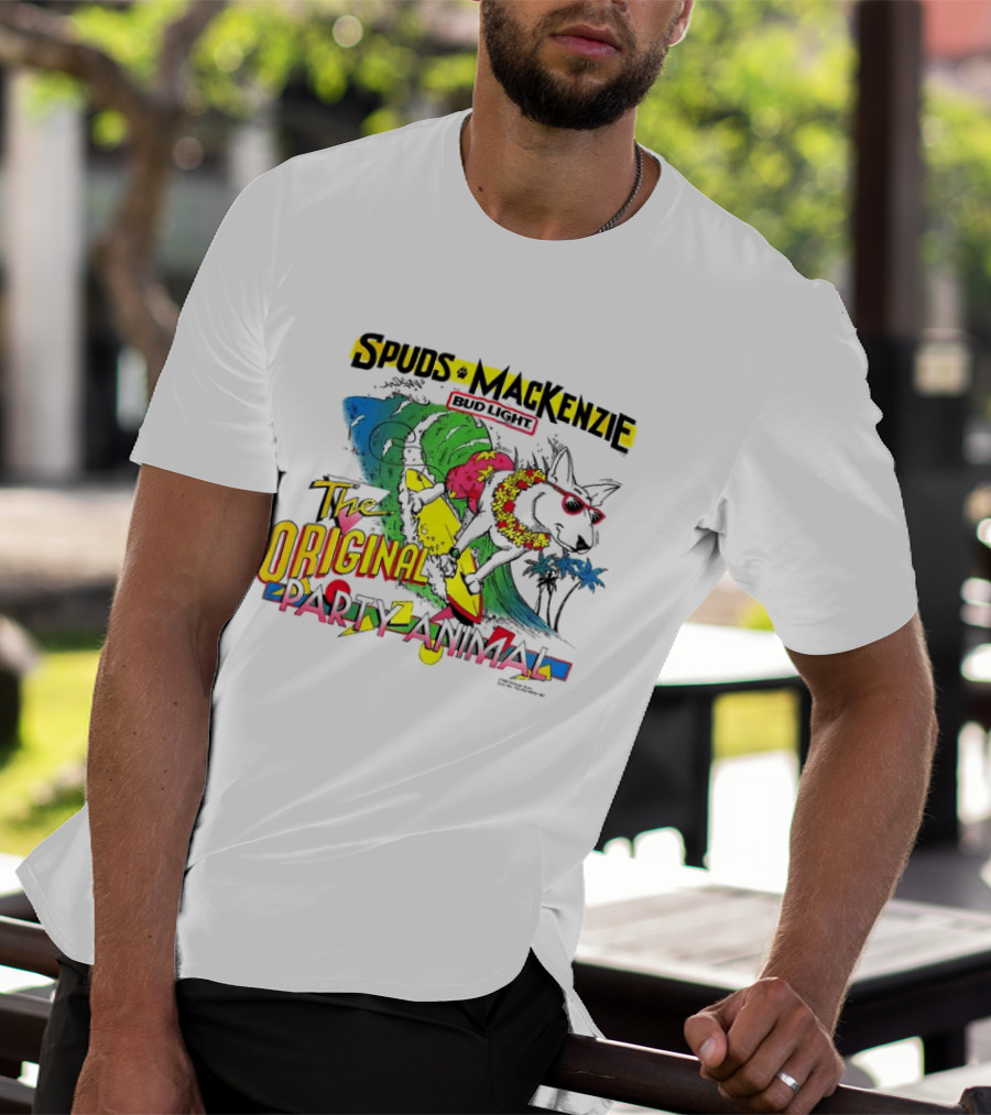 Spuds MacKenzie Bud Light Surfing The Original Party Animal T-Shirt