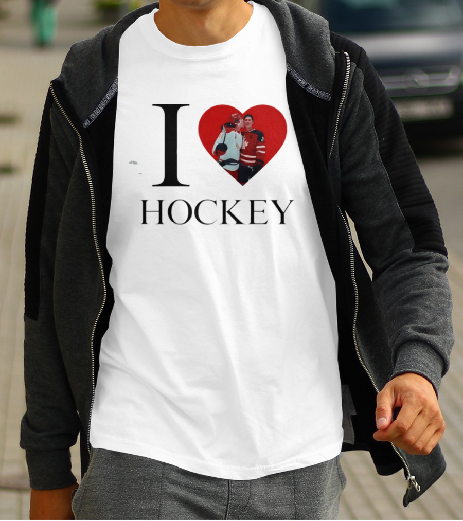 Williams & Storrie I Love Hockey Players Red Heart T-Shirt