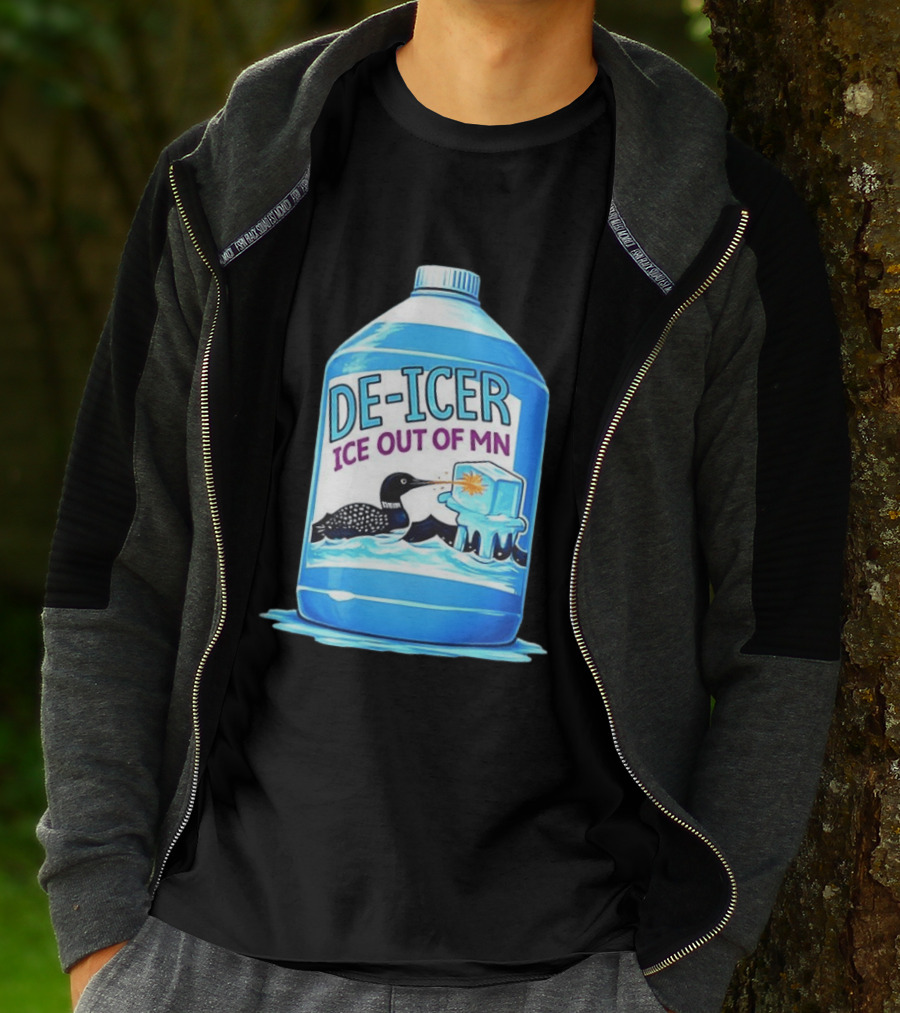 De Icer Ice Out Of MN Loon Anti ICE Protest Minnesota Loon T-Shirt