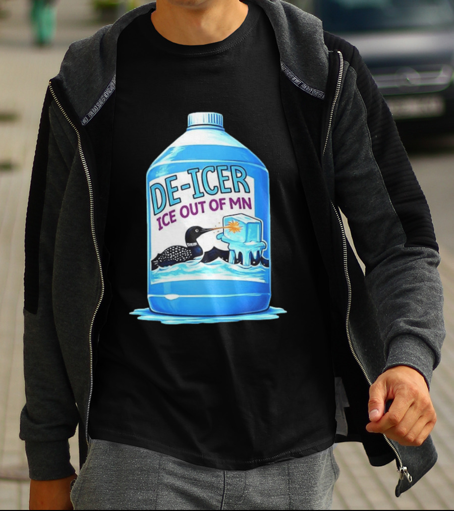 De Icer Ice Out Of MN Loon Anti ICE Protest Minnesota Loon T-Shirt